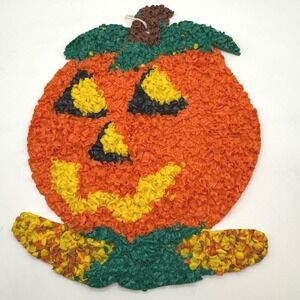 Vintage Halloween Pumpkin Plastic Popcorn Decoration Wall‎ Hanging Decor